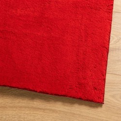 Tapis HUARTE à poils courts doux et lavable rouge 240x240 cm 