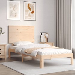 Cadre de lit sans matelas bois de pin massif 