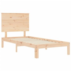 Cadre de lit sans matelas bois de pin massif 