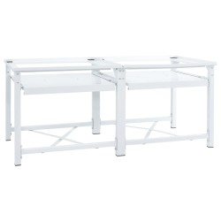 Double socle pour machine à laver étagères coulissantes blanc 