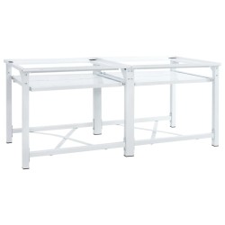 Double socle pour machine à laver étagères coulissantes blanc 
