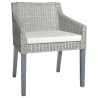 Chaise à manger avec coussin Gris Rotin naturel 