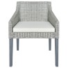 Chaise à manger avec coussin Gris Rotin naturel 
