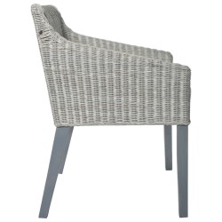 Chaise à manger avec coussin Gris Rotin naturel 