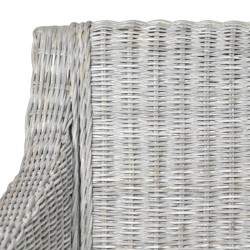 Chaise à manger avec coussin Gris Rotin naturel 