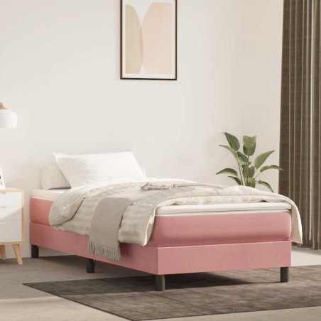 Matelas à ressorts ensachés pour enfants rose 80x160 cm velours 