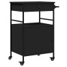 Chariot de cuisine noir 56x43x89,5 cm bois d'ingénierie 