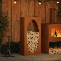 Étagère à bois 50x23x100 cm acier résistant aux intempéries 