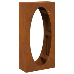 Étagère à bois 50x23x100 cm acier résistant aux intempéries 