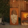 Étagère à bois 50x23x100 cm acier résistant aux intempéries 