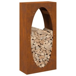 Étagère à bois 50x23x100 cm acier résistant aux intempéries 