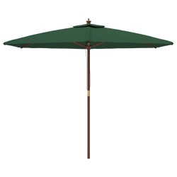 Parasol de jardin avec mât en bois vert 299x240 cm 
