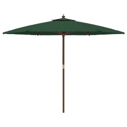 Parasol de jardin avec mât en bois vert 299x240 cm 