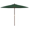 Parasol de jardin avec mât en bois vert 299x240 cm 