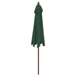 Parasol de jardin avec mât en bois vert 299x240 cm 