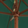 Parasol de jardin avec mât en bois vert 299x240 cm 