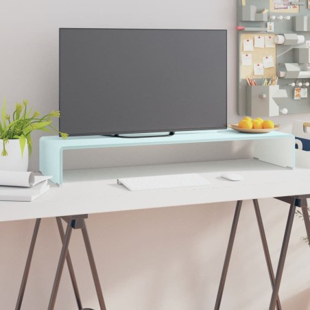 Meuble TV/Support pour moniteur 90x30x13 cm verre vert 