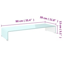 Meuble TV/Support pour moniteur 90x30x13 cm verre vert 