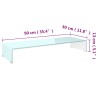 Meuble TV/Support pour moniteur 90x30x13 cm verre vert 