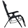 Chaise pliable de terrasse Noir Textilène 