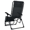 Chaise pliable de terrasse Noir Textilène 