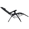 Chaise pliable de terrasse Noir Textilène 