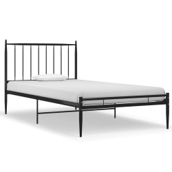 Cadre de lit sans matelas noir métal 90x200 cm 