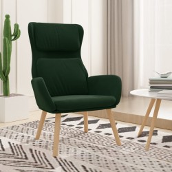 Chaise de relaxation Vert foncé Velours 