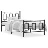 Cadre de lit métal sans matelas avec pied de lit noir 90x200 cm 