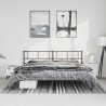 Cadre de lit métal sans matelas avec tête de lit noir 193x203cm 