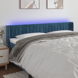 Tête de lit à LED Bleu foncé 163x16x78/88 cm Velours 