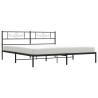 Cadre de lit métal sans matelas avec tête de lit noir 193x203cm 