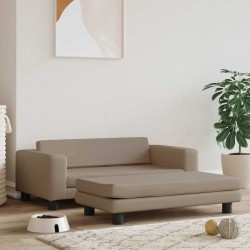 Lit pour chien avec extension cappuccino 100x50x30cm similicuir 
