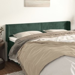 Tête de lit avec oreilles Vert foncé 183x16x78/88 cm Velours 