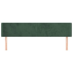 Tête de lit avec oreilles Vert foncé 183x16x78/88 cm Velours 