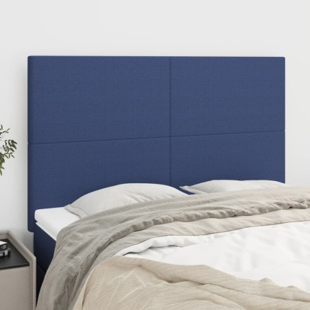 Têtes de lit 4 pcs Bleu 72x5x78/88 cm Tissu 