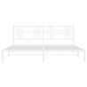 Cadre de lit métal sans matelas et tête de lit blanc 180x200 cm 