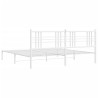 Cadre de lit métal sans matelas et tête de lit blanc 180x200 cm 