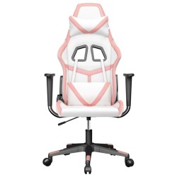 Chaise de jeu de massage Blanc et rose Similicuir 