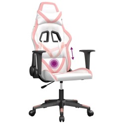 Chaise de jeu de massage Blanc et rose Similicuir 