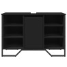 Armoire lavabo de salle de bain noir 91x35x60 cm 