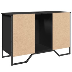 Armoire lavabo de salle de bain noir 91x35x60 cm 