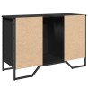 Armoire lavabo de salle de bain noir 91x35x60 cm 