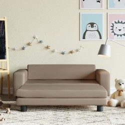 Canapé avec repose-pied pour enfants cappuccino 100x50x30 cm 