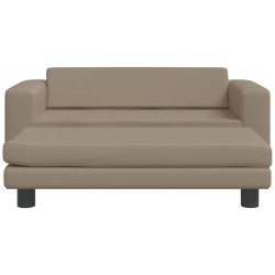 Canapé avec repose-pied pour enfants cappuccino 100x50x30 cm 
