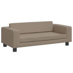 Canapé avec repose-pied pour enfants cappuccino 100x50x30 cm 