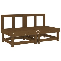 Canapés centraux de jardin 2 pcs marron miel bois de pin solide 