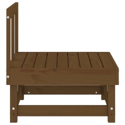 Canapés centraux de jardin 2 pcs marron miel bois de pin solide 