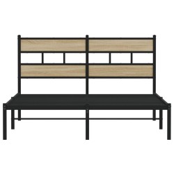 Cadre de lit en métal sans matelas chêne sonoma 150x200 cm 
