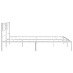 Cadre de lit métal sans matelas et tête de lit blanc 180x200 cm 
